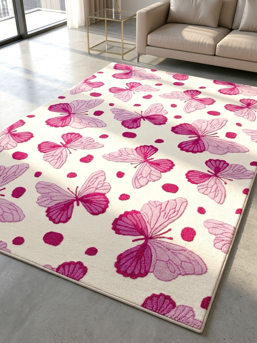AR-002 | Butterfly Pattern Hand-Tufted Rug