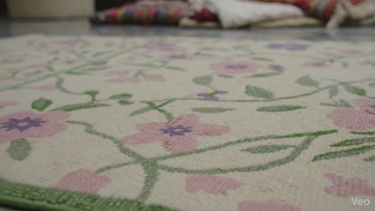 Floral Vine Hand-Tufted Rug